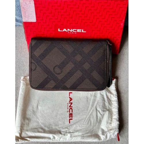 Pochette porte-documents Lancel – neuve, cuir & toile, avec étui d’origine