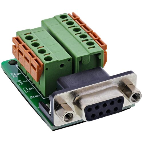 InLine 92501A connecteur de fils Terminal block / D-Sub 9 Noir et Vert