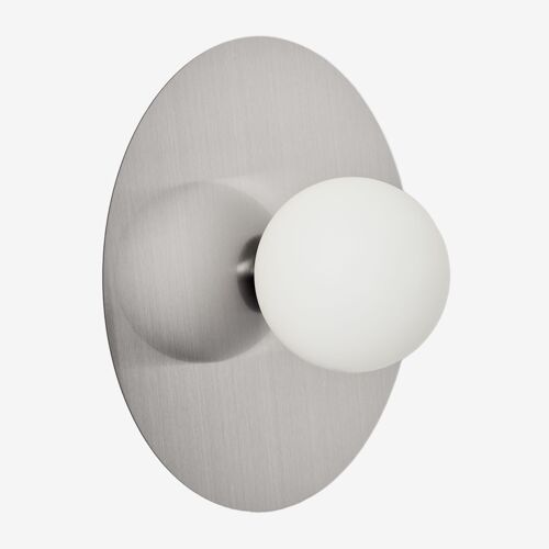 Applique de salle de bain en fer et verre Anine Gris Chromé Ø30 cm