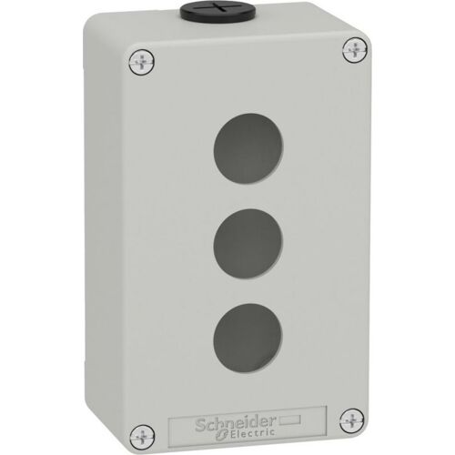 Schneider Electric XAPD2203 Boîtier vide XAP métal gris pour 3x22mm - CSA, Bouton + interrupteur, Gris