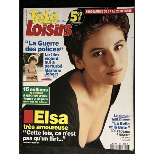 Tele Loisirs 344 Octobre 1992 Elsa Marlène Jobert Walt Disney La Belle Et La Bête