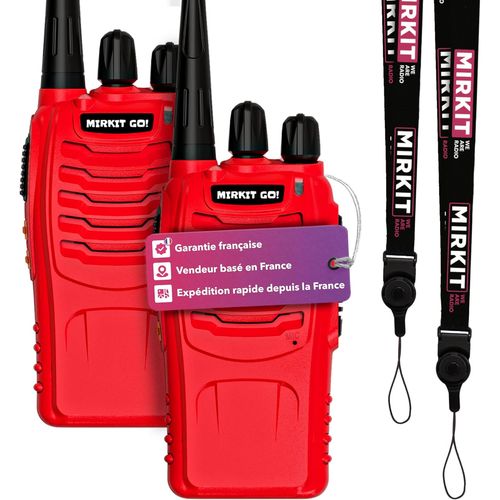 Talkie-Walkies Longue Portée Rechargeables Avec 16 Canaux, Fonction Vox, Écouteurs D¿Origine Inclus, Lampe Torche Led Intégrée (Noir, Lot De 2) 2 ¿ Baofeng Bf-888S G Rouges Talkies-Walkies
