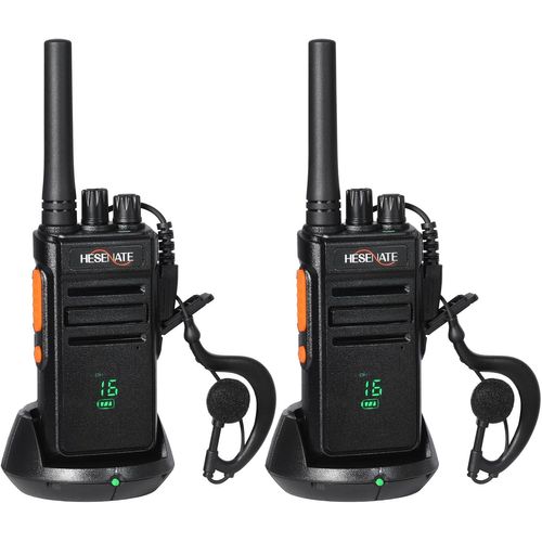 Talkie Walkie Pmr446 Sans Licence 16 Canaux, Rechargeable Avec Chargeur Usb, Talkie Walkie Professionnel Avec Oreillette (2Pcs, Noir)