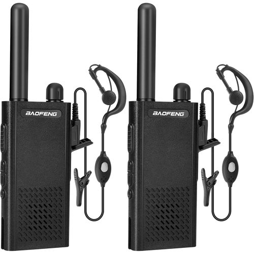 Baofeng T26 Talkie Walkie Longue Portée - 2W Ultra-Fins Et Légers Avec 16 Canaux Pmr, Batterie Li-Ion Rechargeable, Chargeur Type-C, Vox Et Audio Clair Pour Extérieur, Travail Et Famille