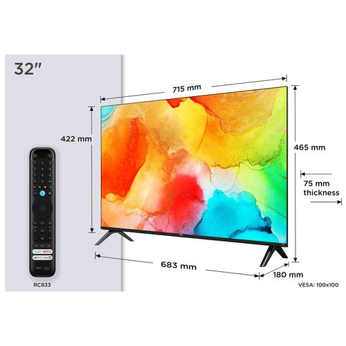 TCL SF560 32SF560 TV 32" Full HD Smart TV Wifi Métallique 300 cd/m²
