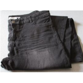 Jean Femme Skinny In-Extenso - Noir Délavé - Taille U S 38 W (Taille Française 48) - Ceinture À Passants - Fermeture Éclair Avec Bouton Métallique - 2 Poches Arrière -75%Coton/23%Polyester/2%Élasthane