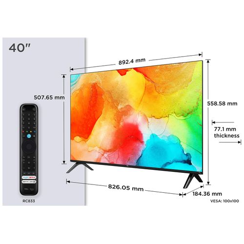 TCL SF560 40SF560 TV 40" Full HD Smart TV Wifi Métallique 300 cd/m²