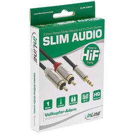InLine S-99241 câble audio 1 m 3,5mm 2 x RCA Noir et Argent