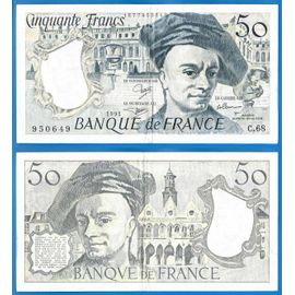 France 50 Francs 1991 Quentin De La Tour Billet Franc Frc Frcs Frs