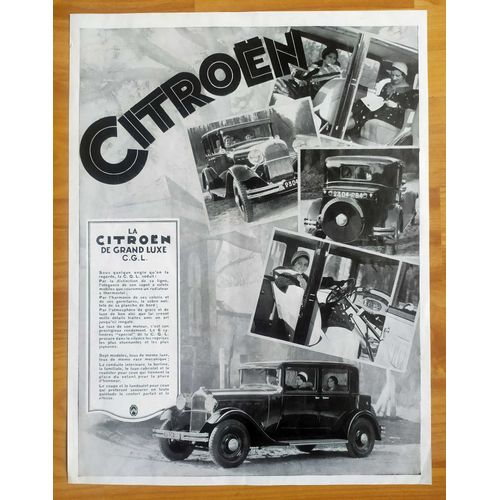 Publicité Papier - Voiture Citroën C.G.L. De 1931