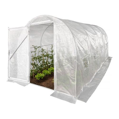 Serre Tunelle De Jardin Avec Porte "Mimosa" - 9 M² - 180g - Blanc