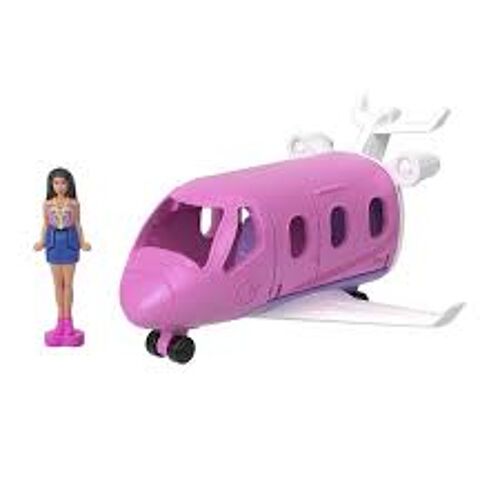 Mini Barbieland - Avion de rêve Barbie Mini Barbieland qui change de couleur avec des portes qui fonctionnent, poupée et accessoires