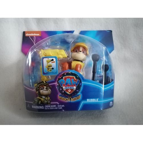 Figurine Rubben (Rubble) Avec Accessoires - La Pat' Patrouille La Super Patrouille Le Film (Paw Patrol The Mighty Movie) - Spin Master - Nickelodeon - 2023