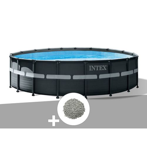 Kit piscine tubulaire Intex Ultra XTR Frame ronde 5,49 x 1,32 m + 20 kg de zéolite