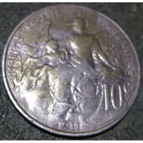 Pièce Française De 10 Centimes Dupuis, 1911, Troisième République, (4).