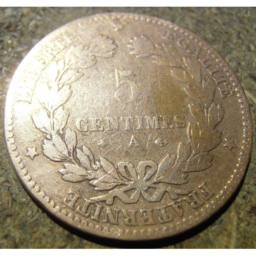 Une Pièce Française De 5 Centimes A Cérès, 1879, André Oudiné, (6).