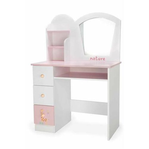 Coiffeuse avec tabouret Arias 65 x 36 x 95 cm blanc ou rose