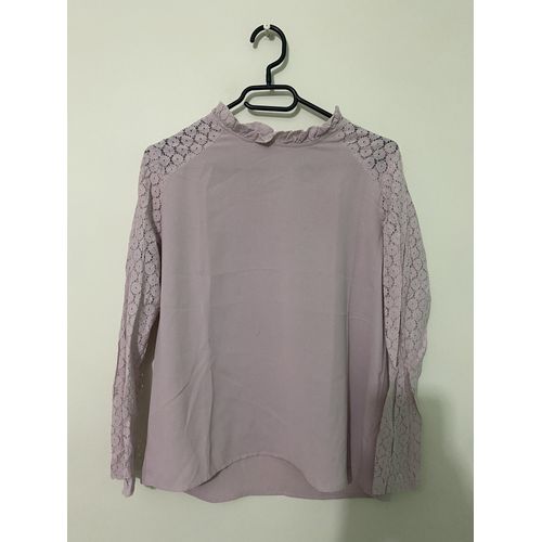 Blouse Rose Pâle Avec Manches En Dentelle Shein Taille M/38