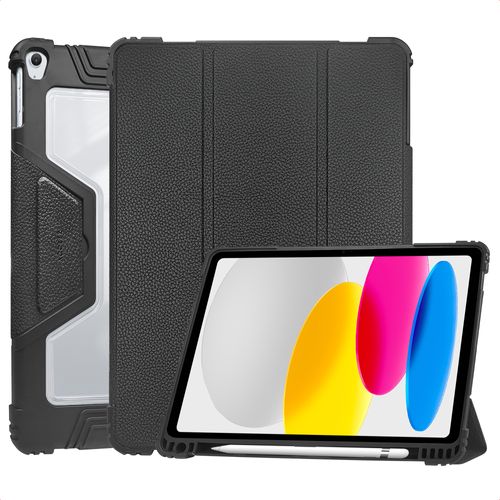 Accezz Coque tablette Rugged Trifold iPad 11 (2025) 11 pouces A16 / iPad 10 (2022) 10.9 pouces Noir