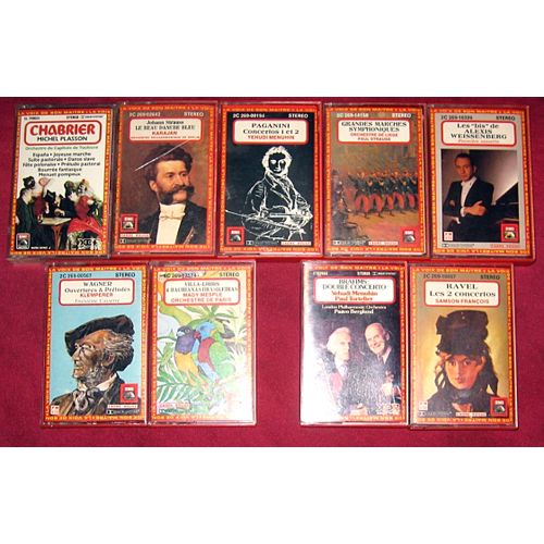 Classique. Lot Bradé De 9 K7 Cadre Rouge Emi. Années 70 / 80. Audio Tapes.