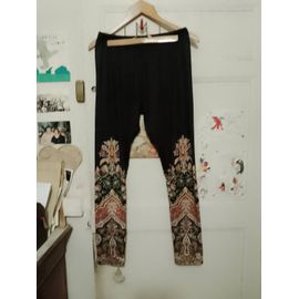Legging Noir Bas Motifs Colorés 42 Xl.