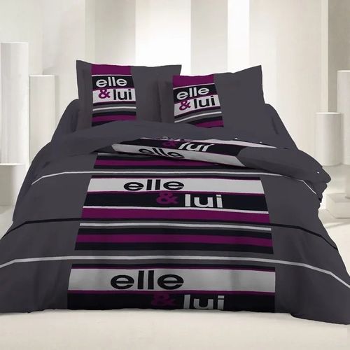 Housse De Couette 3 Pcs - Coton 57 Fils - 2 Places Elle & Lui
