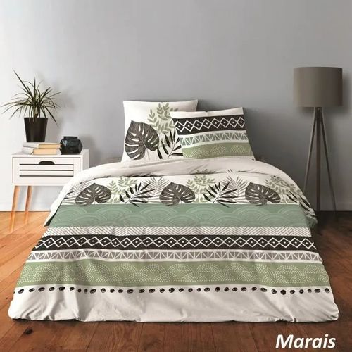 Housse De Couette 2 Places 220 X 240 Cm 100% Coton 57 Fils-Cm² - Marais