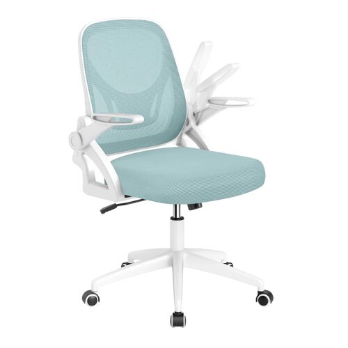 Chaise de bureau ergonomique pivotante 63 x 63 x 92-100 cm assise réglable confort optimal design moderne en PP bleu Helloshop26 20_0011096