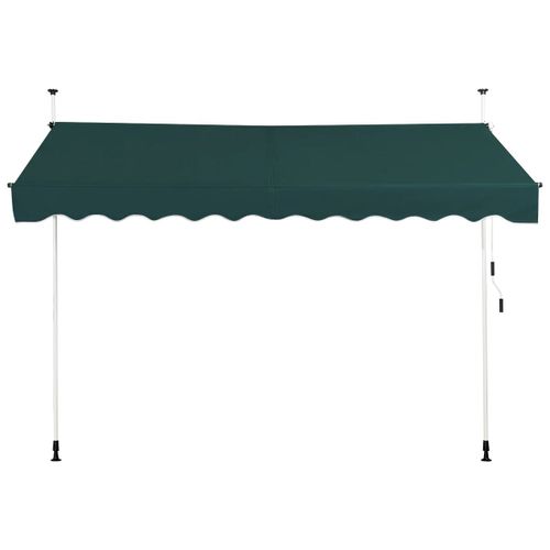 Auvent Rétractable 300 X 125 Cm Réglable 200-300 Cm Design Moderne Pour Terrasse Et Jardin En Aluminium Vert Helloshop26 20_0010436