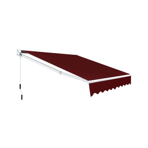 Store Banne Rétractable 245 X 200 Cm Angle Ajustable 40°-100° Utilisable Balcon Jardin En Aluminium Rouge Helloshop26 20_0013626