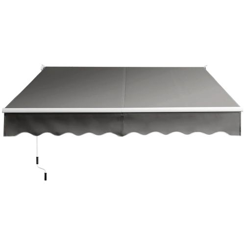 Store Banne Rétractable 245 X 200 Cm Angle Ajustable 40°-100° Usage Extérieur Moderne En Aluminium Gris Helloshop26 20_0013624
