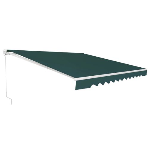 Store Banne À Manivelle 4 X 2,5 M Auvent Réglable Pour Ombre Maximale Style Contemporain En Aluminium Vert Helloshop26 20_0013651