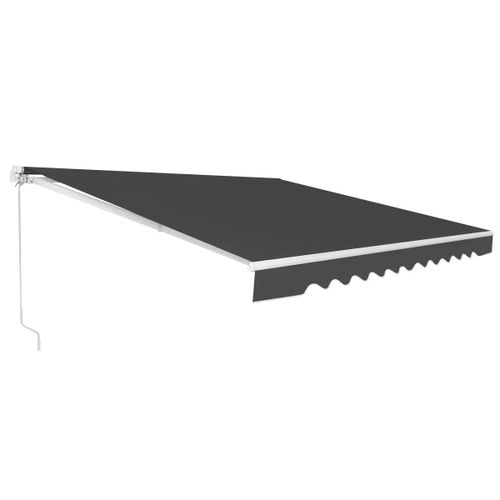 Store Banne À Manivelle Auvent Rétractable 400 X 250 Cm Protection Solaire Angle Ajustable Moderne En Aluminium Gris Helloshop26 20_0013649