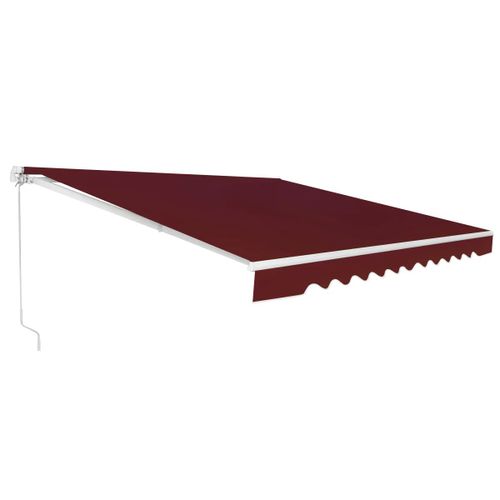 Store Banne À Manivelle Pour Balcon 400 X 250 Cm Auvent Rétractable Angle Réglable Moderne En Aluminium Rouge Helloshop26 20_0013650