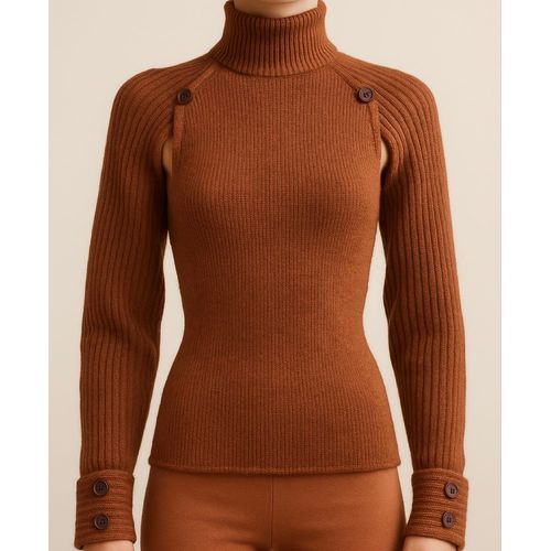 Pull Marron En 2 Parties - Zara - Taille S