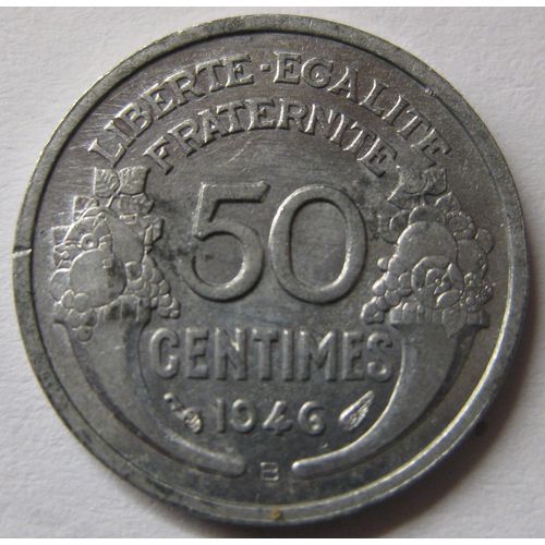 Pièce De Monnaie Française De 50 Centimes, 1946 B, Aluminium, (38).