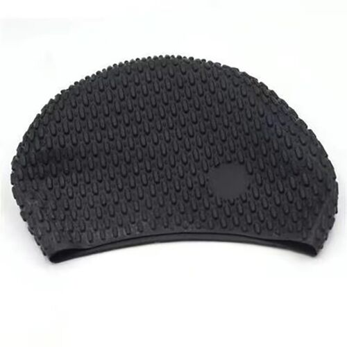 Bonnet De Bain Extra Large En Silicone Étanche Pour Cheveux Longs - Confortable Et Protecteur Le Noir
