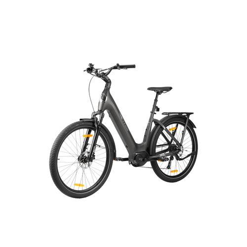 Vélo De Ville Ttgo 28 Pouces Z5 À Moteur Central 250w Batterie 36v 18ah Vitesse Maximale : 25 Km/H Autonomie : 120 Km Pneus 27,5 Pouces Double Suspension Freins À Disque Hydrauliques Gris Titane Mat