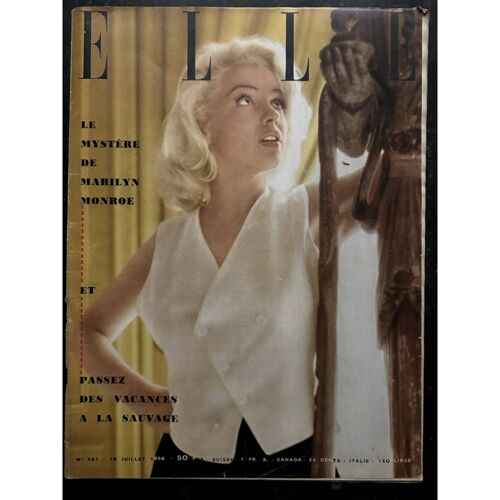 Elle 551 Juillet 1956 Cover Marilyn Monroe Le Mystère