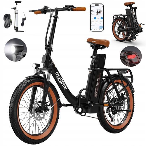 Vélo Électrique Pour Adulte Onesport Ot16-2, Moteur 250 W, Batterie 48 V 17 Ah, Vitesse Maximale 25 Km/H, Autonomie 120 Km, Pneus 20 Pouces, Système De Vitesses Shimano 7 Vitesses - Noir