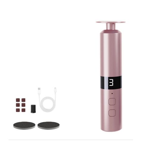 Râpe Électrique Rechargeable Pour Les Pieds Et Les Callosités, Avec 10 Têtes De Ponçage - 1800 Mah Rose