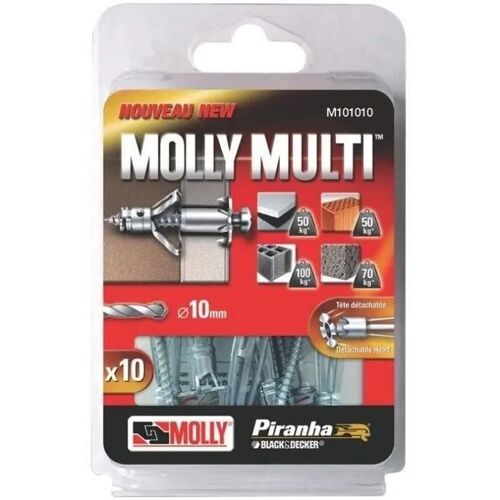 Cheville molly multi 5x60 avec vis agglo blister de 10