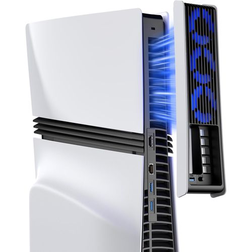 Ventilateur de Refroidissement pour PS5 Pro - Efficient à Vitesse Réglable et Marche/Arrêt Automatique, Accessoire de Refroidissement Silencieux avec Port USB3.0 et LED(Pas pour PS5/PS5 Slim)