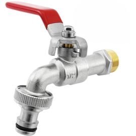 Robinet d'eau extérieur en laiton 1/2 pouce - Résistant à la rouille et au gel pour usage jardin et machine à laver - Température -10°C à 120°C avec sorties femelle G1/2 et mâle G3/4