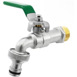 Robinet en laiton 1.9 cm résistant à la rouille et au gel - Jardin, lave-linge, tonneau de pluie - Température -10 à 120°C - Raccord G3/4 universel - Commande à levier 90° - Acier inoxydable, étanche