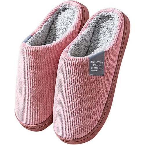 Chaussons Femme Mousse À Mémoire, Doux Coton Moelleux Avec Semelle Antidérapante Intérieur/Extérieur, Modèle À Enfiler, Disponibles En Plusieurs Tailles Et Couleurs (40/41),