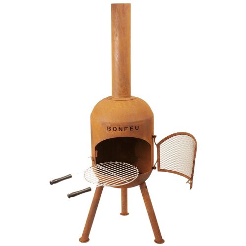 BonFeu BonSolo Extérieure Cheminée autonome Briquettes de bois Marron
