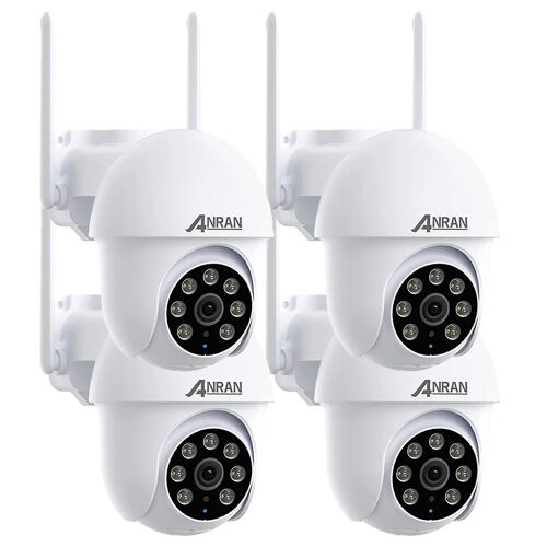 Caméra de surveillance ANRAN 5MP filaire WIFI extérieure intérieure pivot à 355° Audio bidirectionnel-P3-4 PIÈCES
