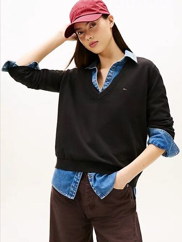 Pull À Col En V Et Drapeau Brodé