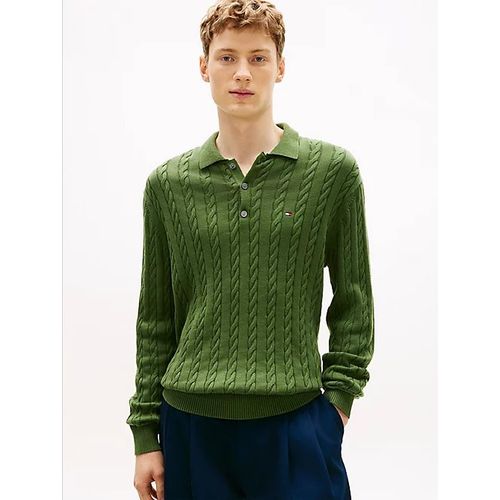 Pull En Maille Torsadée À Col Polo
